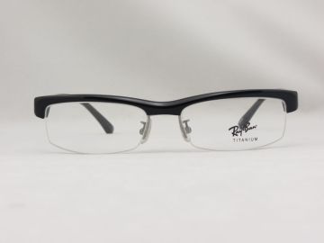 Semi- Rimless Black Ray Ban Eyeglass Frame For Men Rb5155 2000 56-17-145