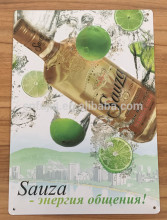 wine embossed advert metal tin sign