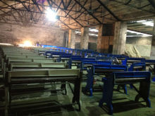 Foot operated plate shearing machine