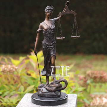 Interior Home Decor Small Hot Cast European Bronze Aequitas Sculpture Lady Woman Justice Themis Goddess Statue