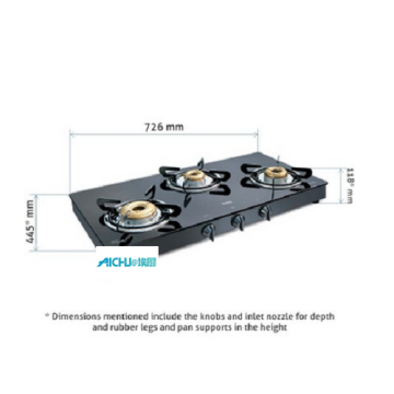 Glen Black Toughened 8MM Glass Cooktop