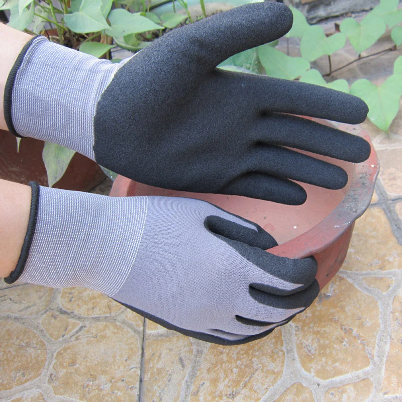 CE Standard Nitrile Coated Nylon Polyester Shell Oil Resistant Work Gloves