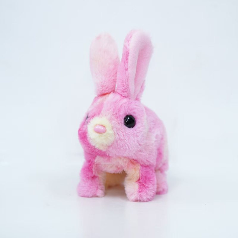Electric Tie-Dye Fluffy Plush Rabbit Toy