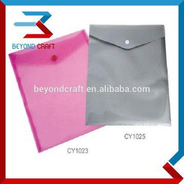A5 size PP clear plastic document holder with button lock