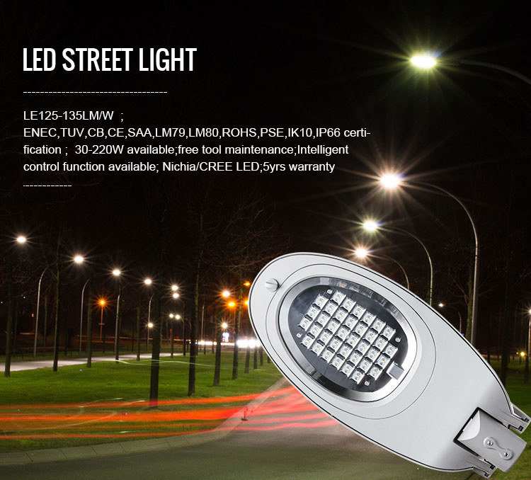 IP66 IK10 100W LED Street Light Aluminum Lamp Body 4000K/5000K Warm White Color Temperature for Road Application