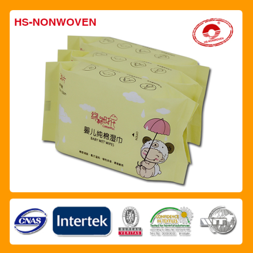 hotsale 100%nature cotton wet wipes ,baby tissue , disposable wiper 30pieces/bag