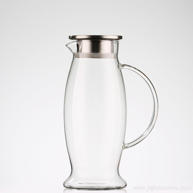 Glass pitcher with spout for juice & iced tea