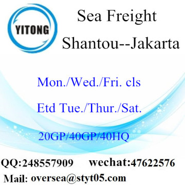 Shantou Port Sea Freight Versand nach Jakarta