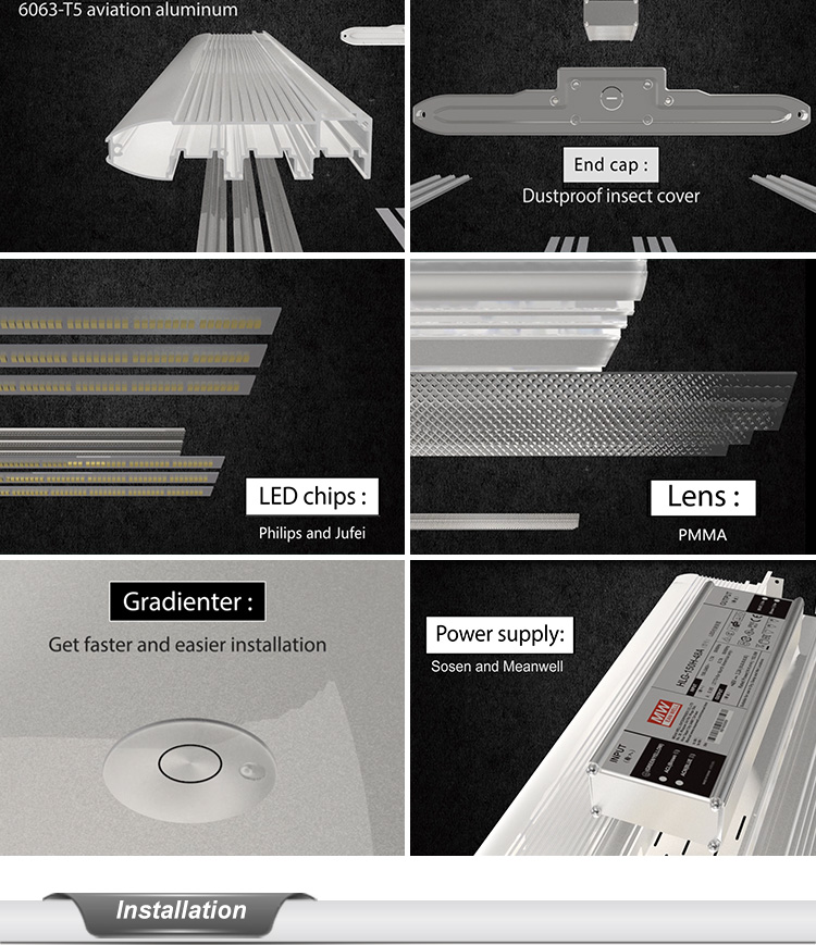  flat linear high bay fixture