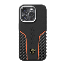 Official Licensed Lamborghini Leather Carbon Fiber Case Magnetic for iPhone 15 Pro