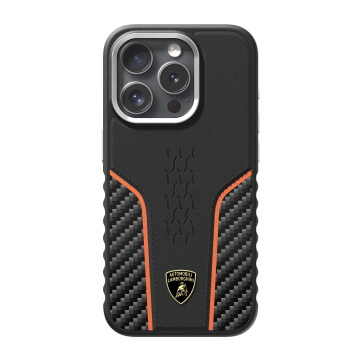 Official Licensed Lamborghini Leather Carbon Fiber Case Magnetic for iPhone 15 Pro