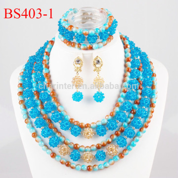 free shipping 2015 Nigeria Wedding Jewelry Sets African Custom Resin Beaded Jewelry Sets