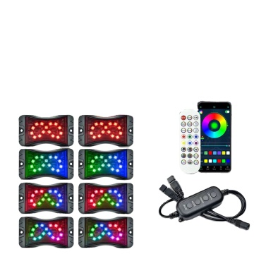 RGB Chasing LED Underbody Neon Lights for ATV, UTV, Car, Truck, Boat (8 Pods)