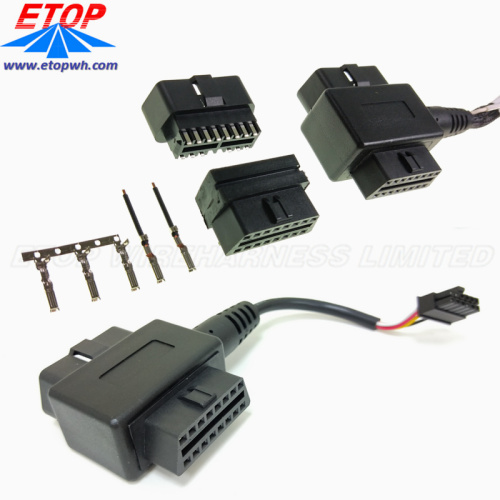 OBD2 Konektor Konektor Adaptor Datar Kabel Datar