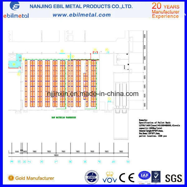 High Density Steel Vna Pallet Racking