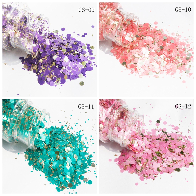 2021 new Glitter powder glow in dark glitter shapes