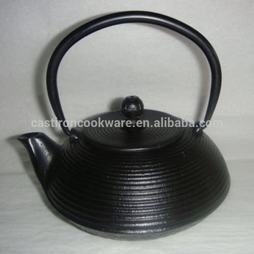 Black Enamel & Vegetable Oil Cast Iron Tea Kettle