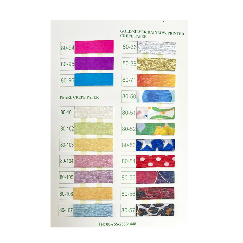 Жамчужная крэпавая папера для дэкаратыўных рамёстваў Pearl Crepe Paper for Decorative Crafts