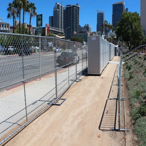 Safety fence around the foundation pit