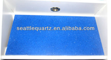 wholesale cheap engineered blue sparkle quartz stone countertop