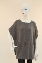 Wool Cashmere Knitted Button Poncho