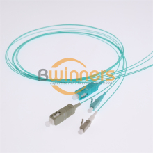 SC LC Fiber Optiical Pigtail 50I125 OM3 0.9mm LSZH 1M Aqua Jacket