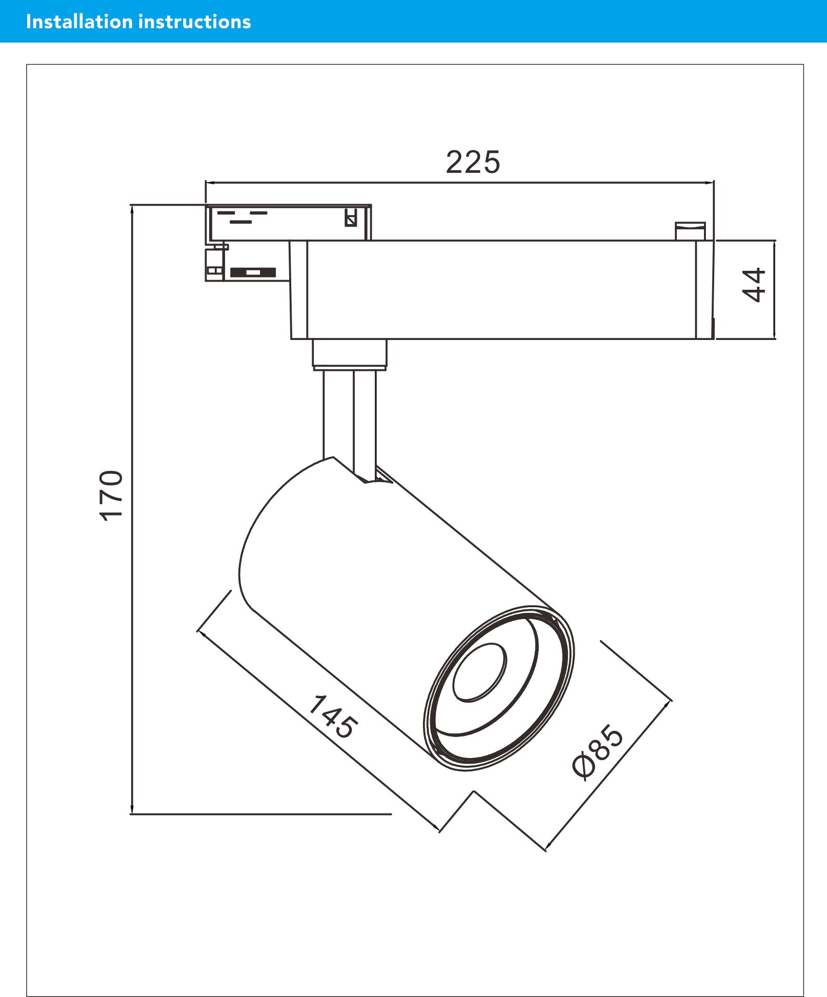 40W Modern Commercial Focus 2 Wires 3 Wires  Adjustable Non-isolated Constant Current COB LED Track light