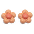 20mm Colorful Resin Flower Bead Flatback Accessory for Students Children Cute Earrings Finger Ring Making