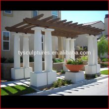 Modern type stone garden white marble pillars for pavilion