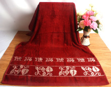 Solid Color Bamboo Bath Towels With Jacquard Border
