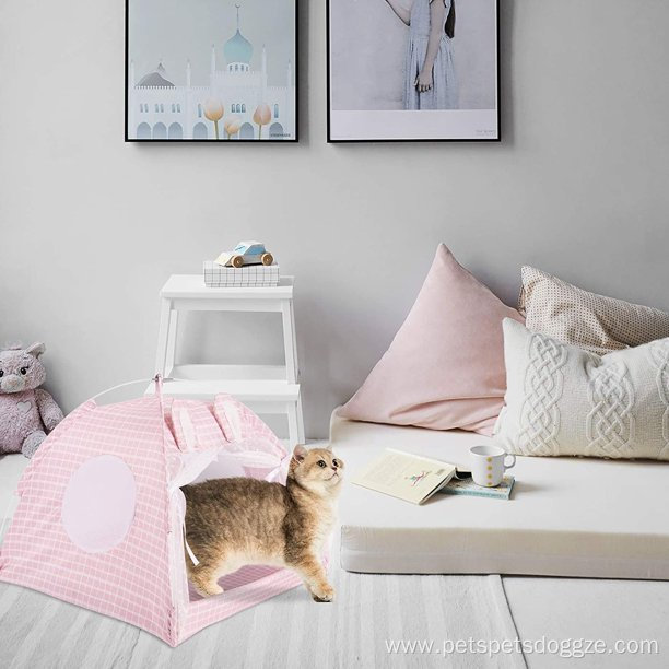 Pet Dog Cat House Sleeping Soft Tent Bed