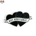 Metal enamel custom glitter pin