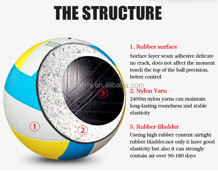 18 panels size 5 outdoor colorful rubber bladder volleyball