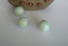 Three Flower Glass Marbles for Children's Games