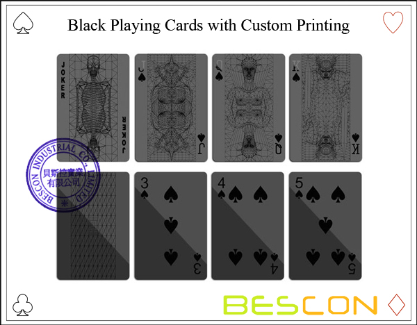 Black Playing Cards with Custom Printing