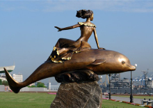 outdoor garden statues metal craft bronze dolphin sculpture for sale