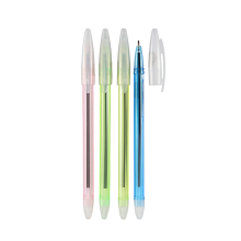 Custom brand logo plastic soft grip ballpoint pen