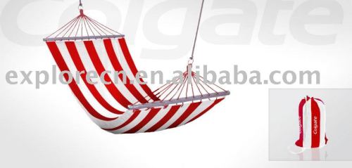 Stripe wooden folding hammock with bag