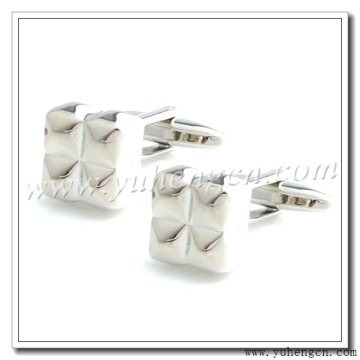 High Polished Plain Metal Square Cufflinks