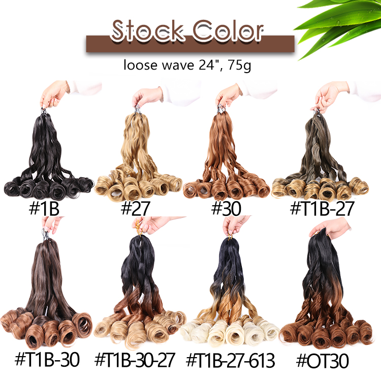 24" wavy braiding hair extensions braid chemical attachments braiding weaves piano highlight long fibre hairs french curls