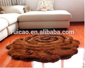 small 3d flower shape shaggy floor carpet mat rug