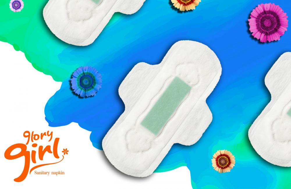 Daytime use ultra thin sanitary napkins with ions