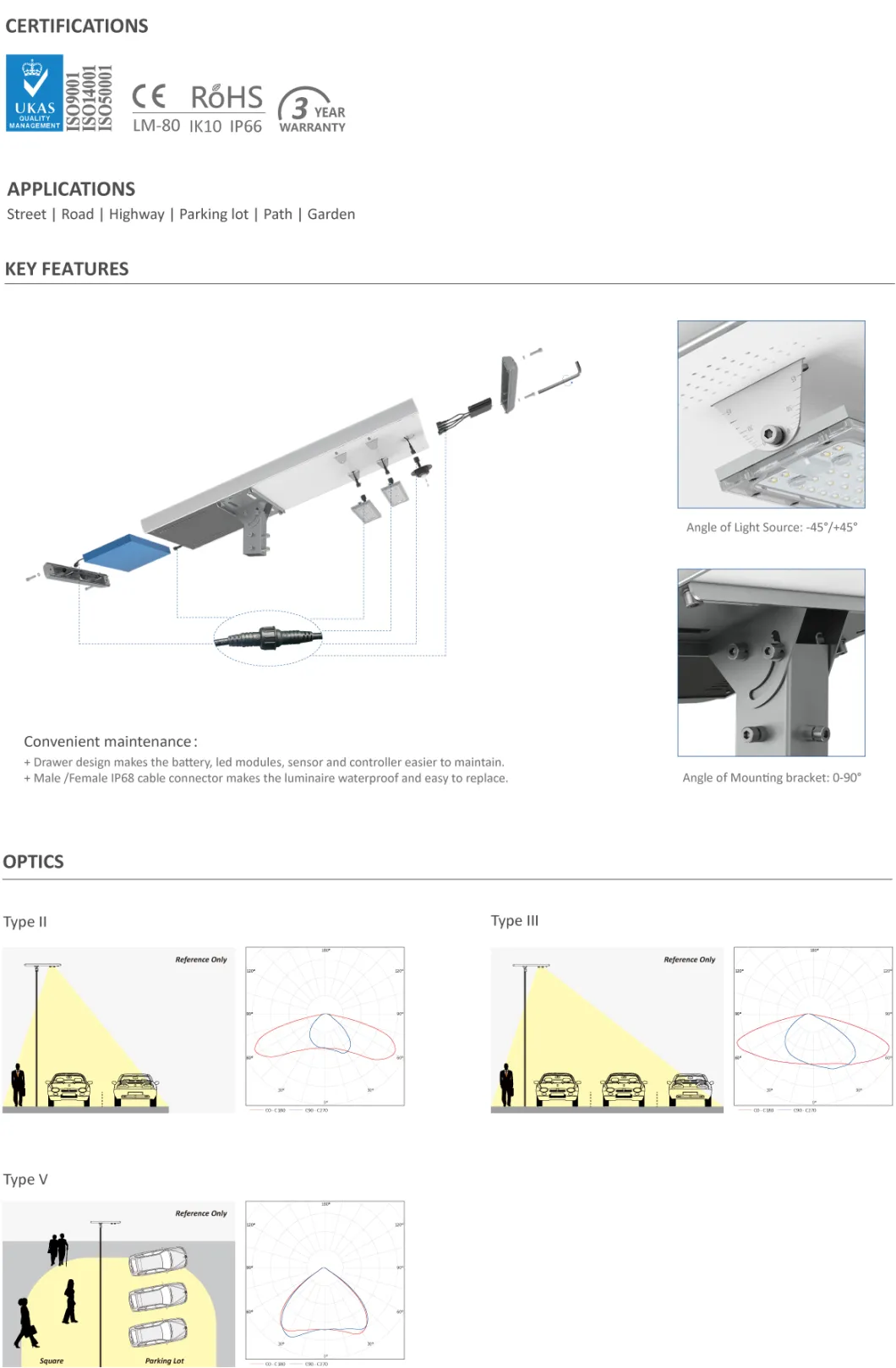 LED Solar Light for Street for Small Playing Area