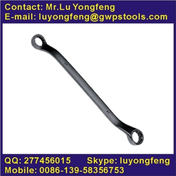 Cr-v metric black finished double offset spanner