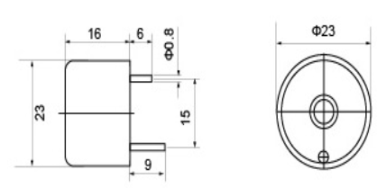 23x16mm Piezoelectric Trasducer Buzzer 1-30V 4500Hz