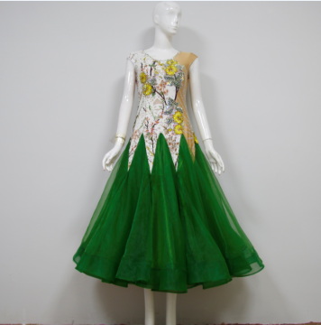 Green dance competition costumes