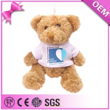 Factory wholesale stuffed T shirt teddy bear plush keychain