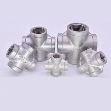 Stainless Steel 304 1/8" 1/4" 3/8" 1/2" 3/4" 1" 1-1/4" 1-1/2" Female BSP Thread Pipe Fitting 4 way Equal Cross Connector SS304