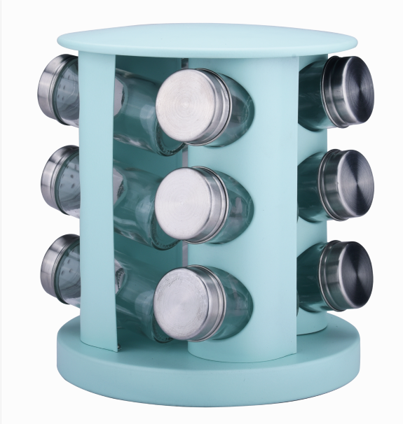 Mint green spice salt sugar pepper seasoning containers