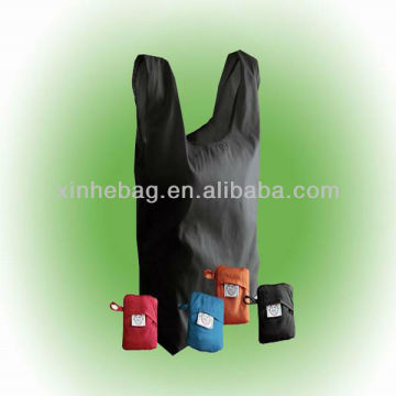 Nylon & polyester foldable shopping bag/eco vest bag